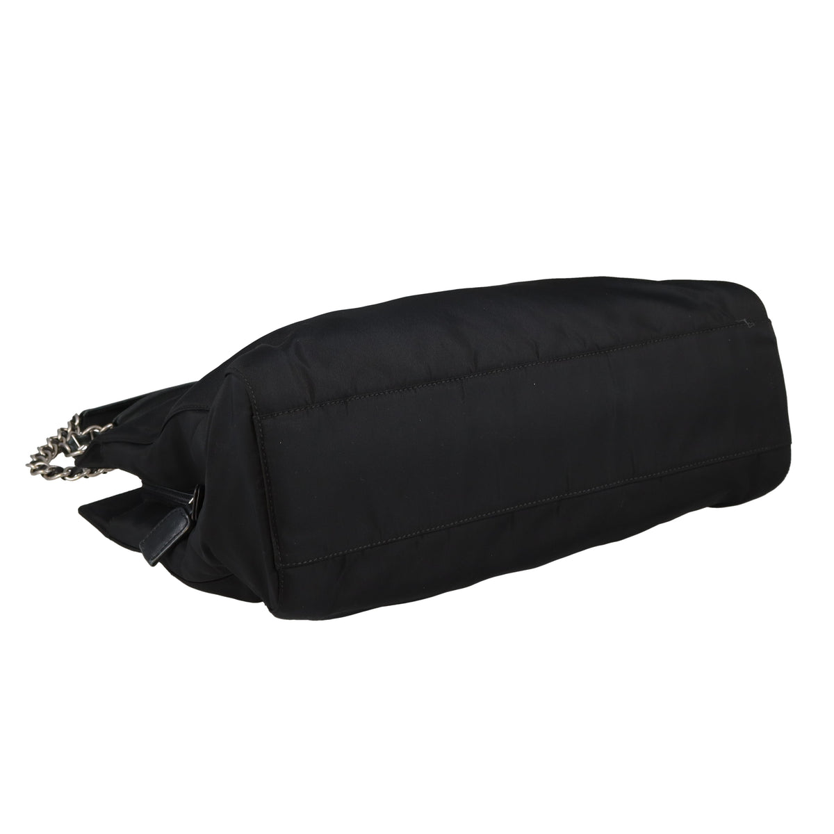 Prada Tote Bag Chain Handle Black Nylon