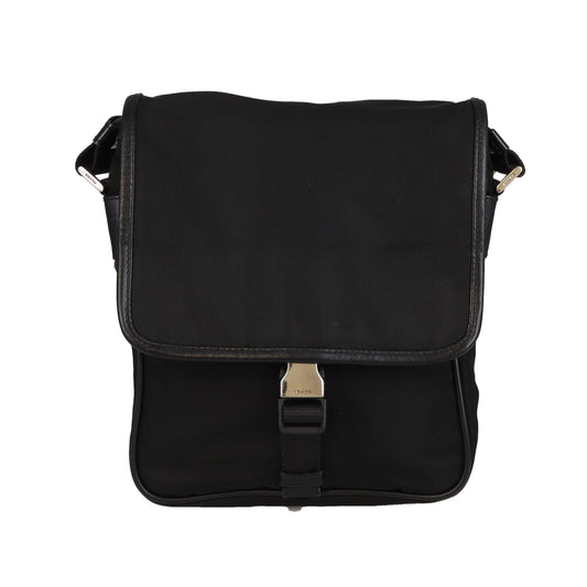 Prada Buckle Messenger Black Nylon