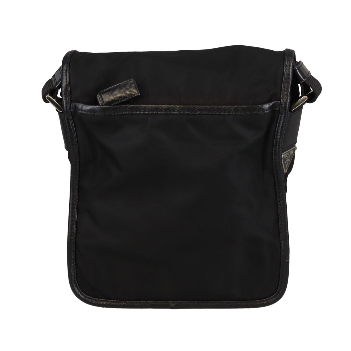 Prada Buckle Messenger Black Nylon