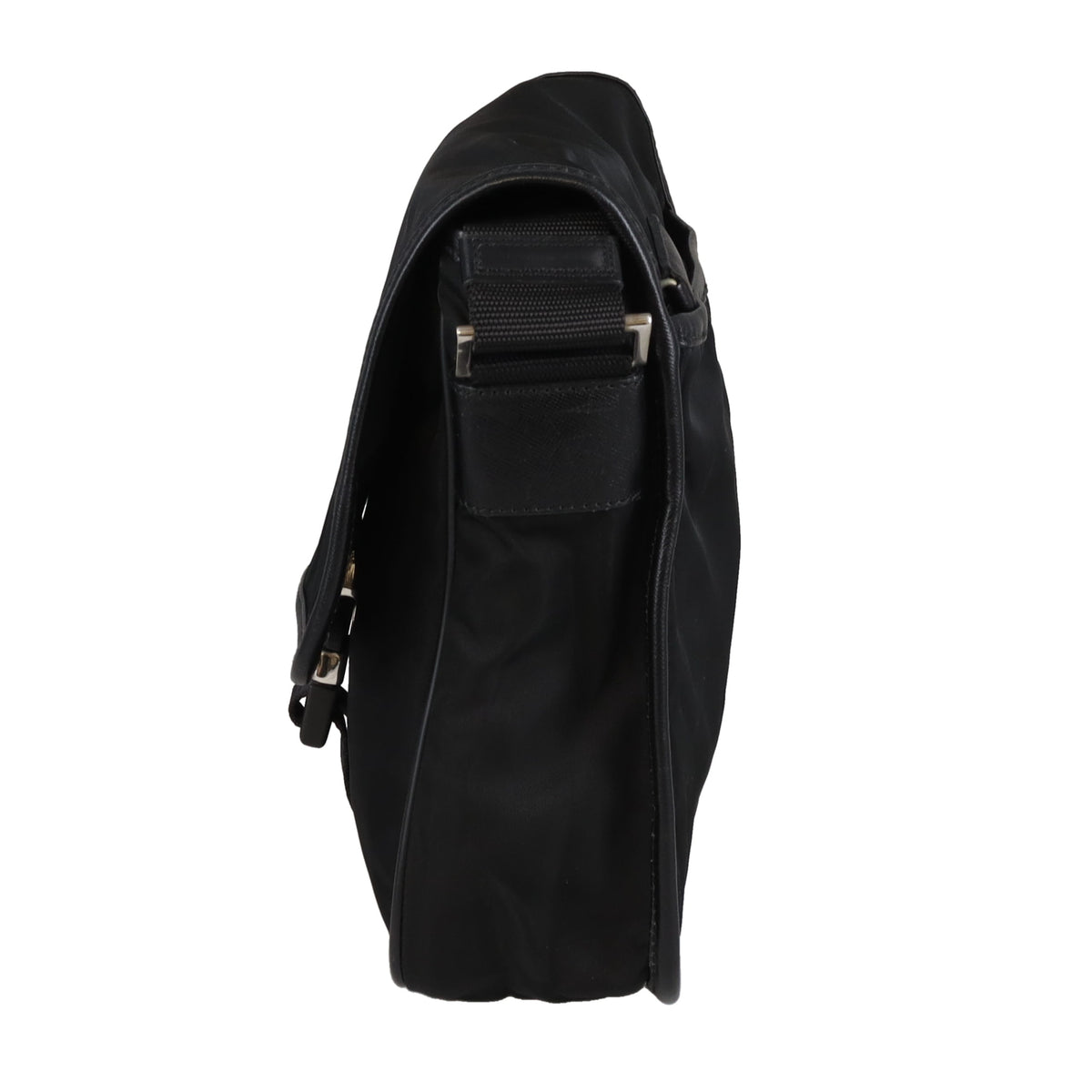 Prada Buckle Messenger Black Nylon