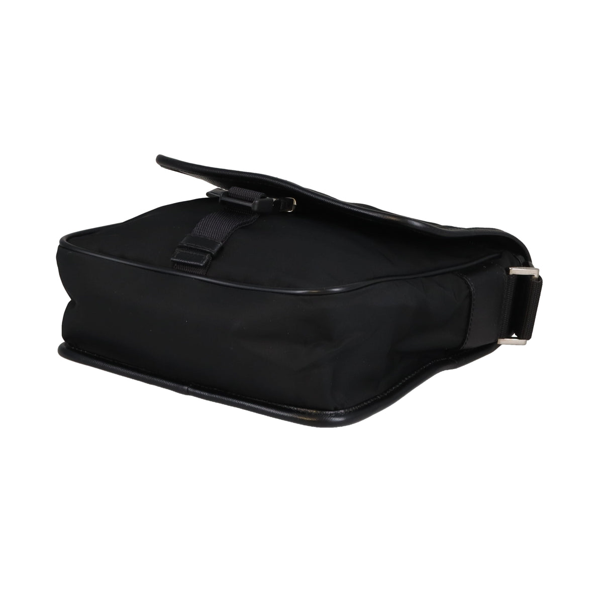 Prada Buckle Messenger Black Nylon