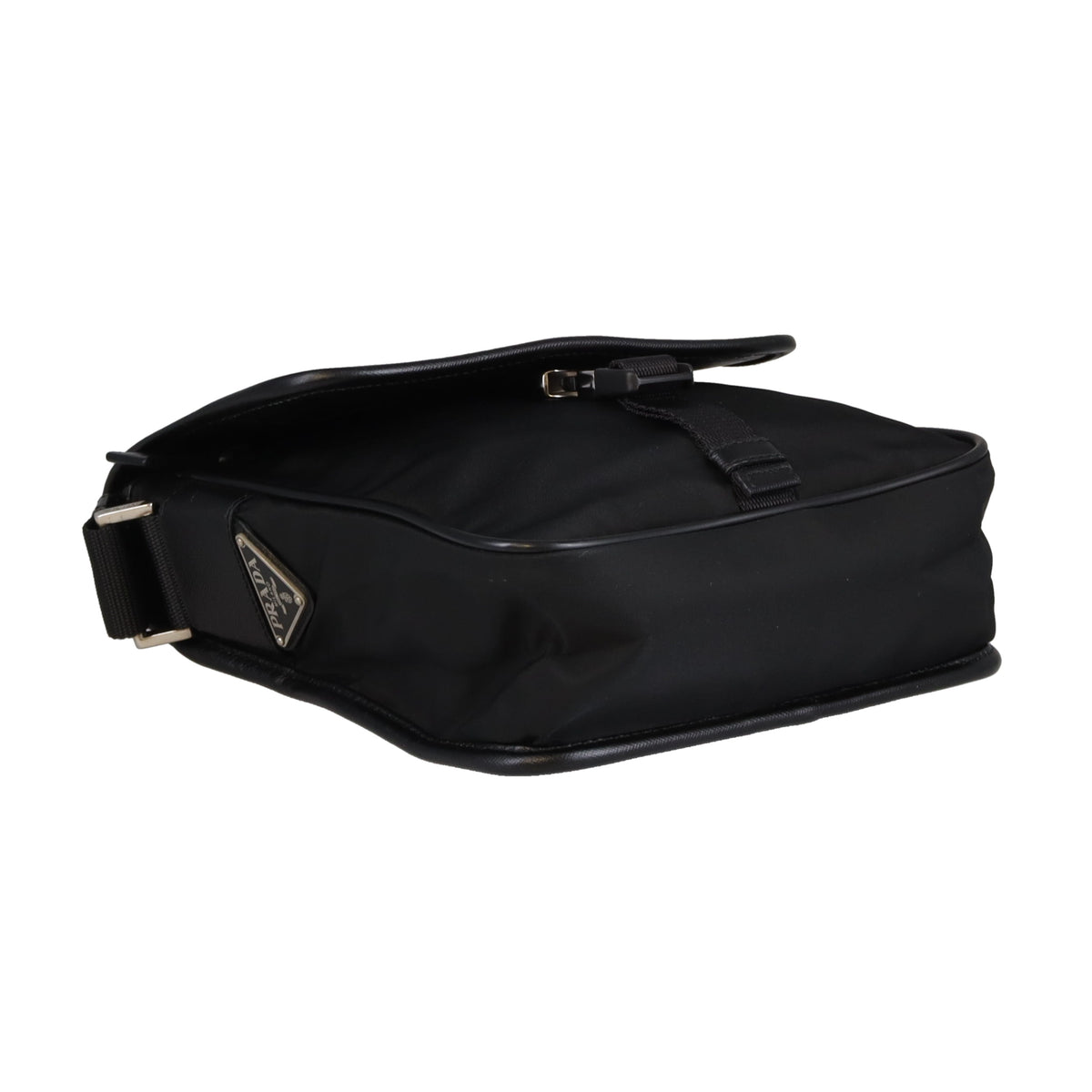 Prada Buckle Messenger Black Nylon