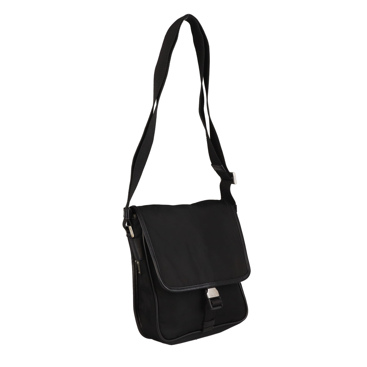 Prada Buckle Messenger Black Nylon
