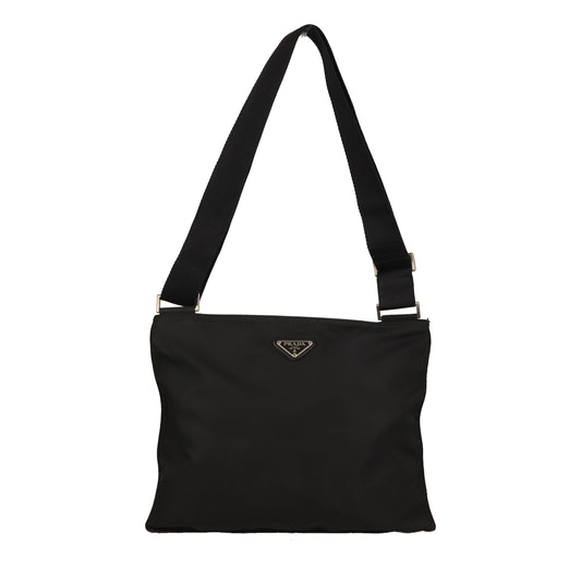 Prada Flat Messenger Large Black Nylon