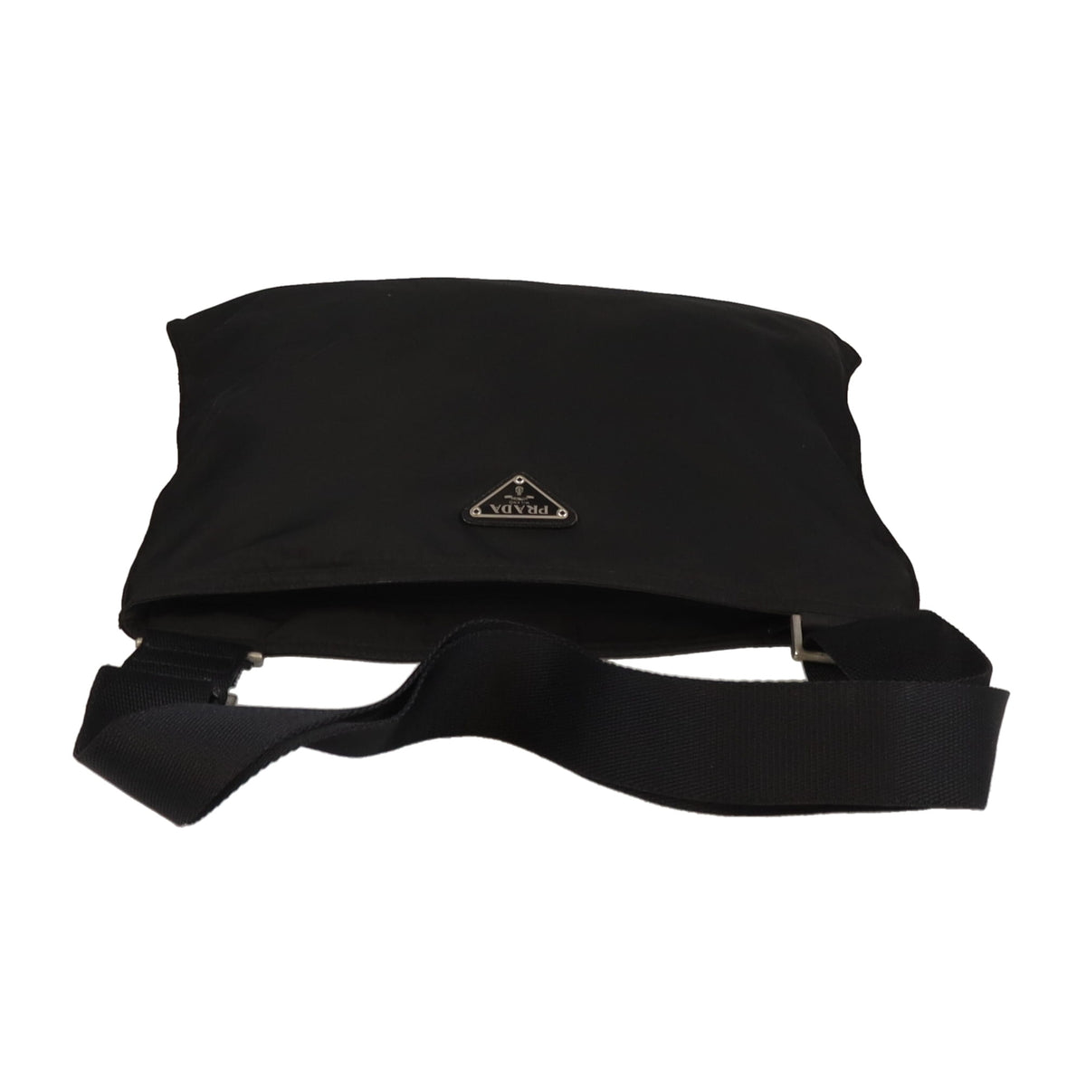 Prada Flat Messenger Large Black Nylon