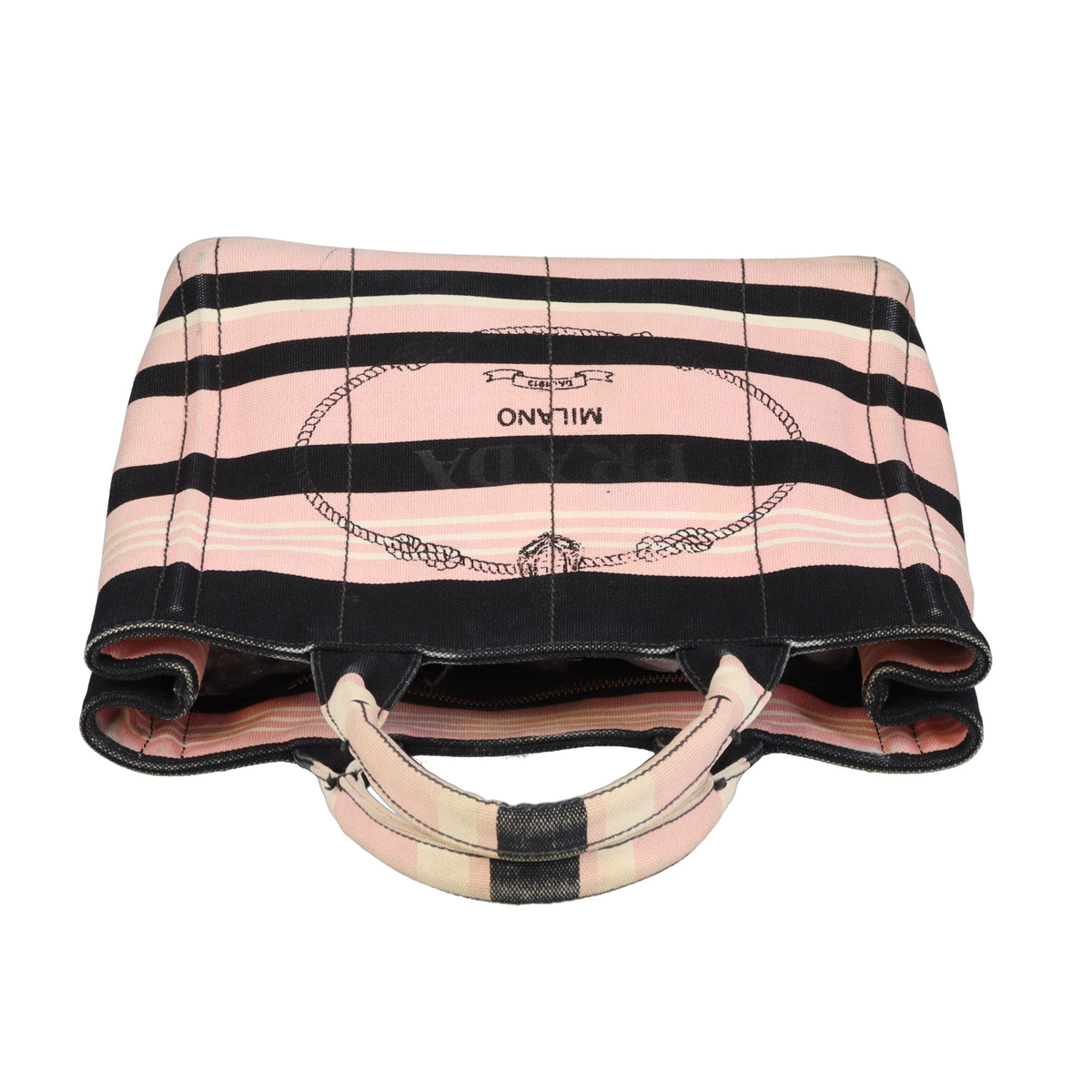 Prada Cannapa Tote Small Pink/Black/White Canvas