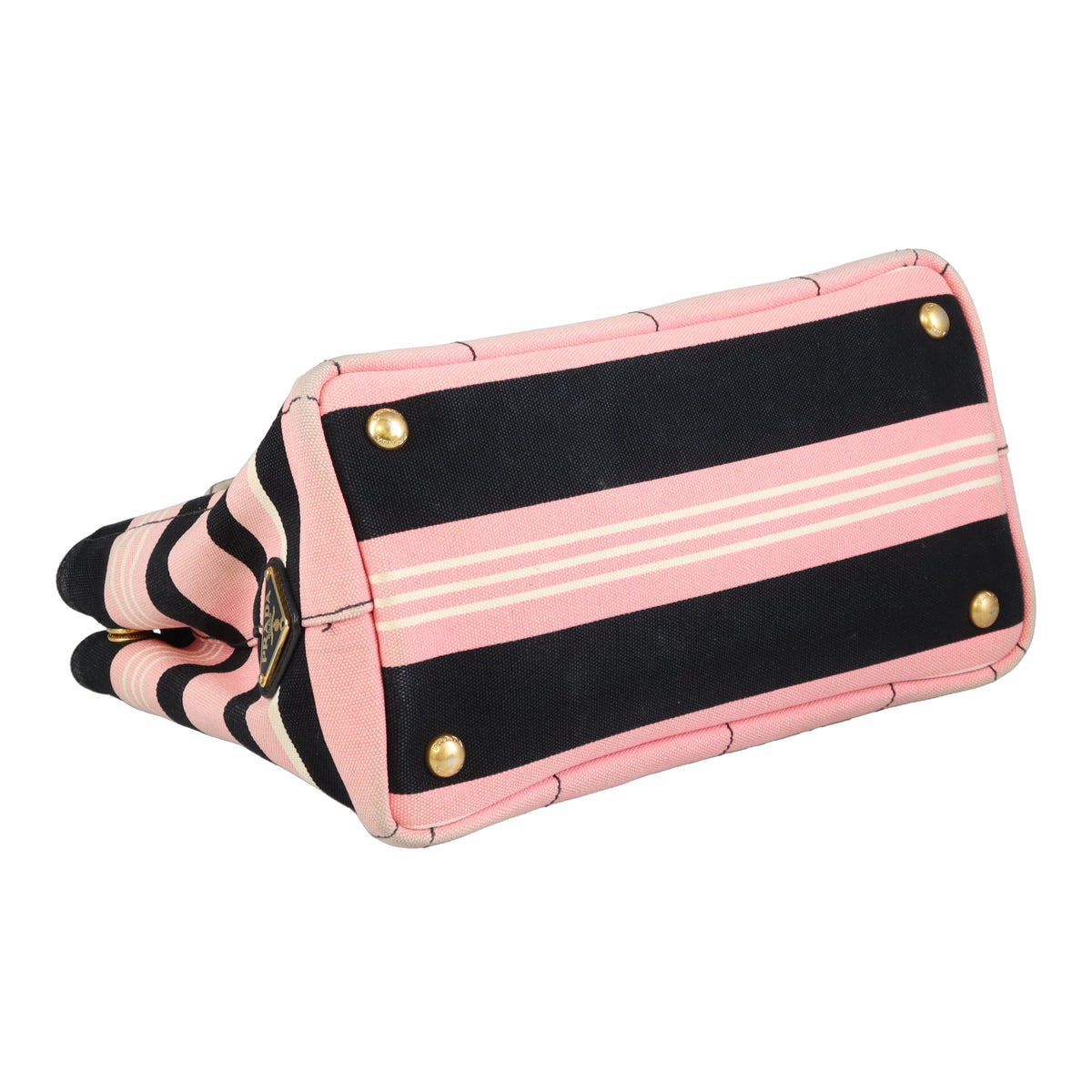 Prada Cannapa Tote Small Pink/Black/White Canvas