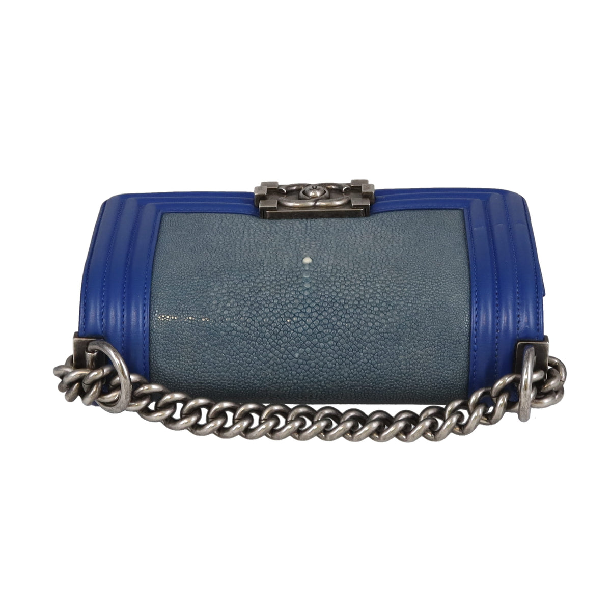 Chanel Boy Bag Small Sting Ray and Blue Leather 2013/14