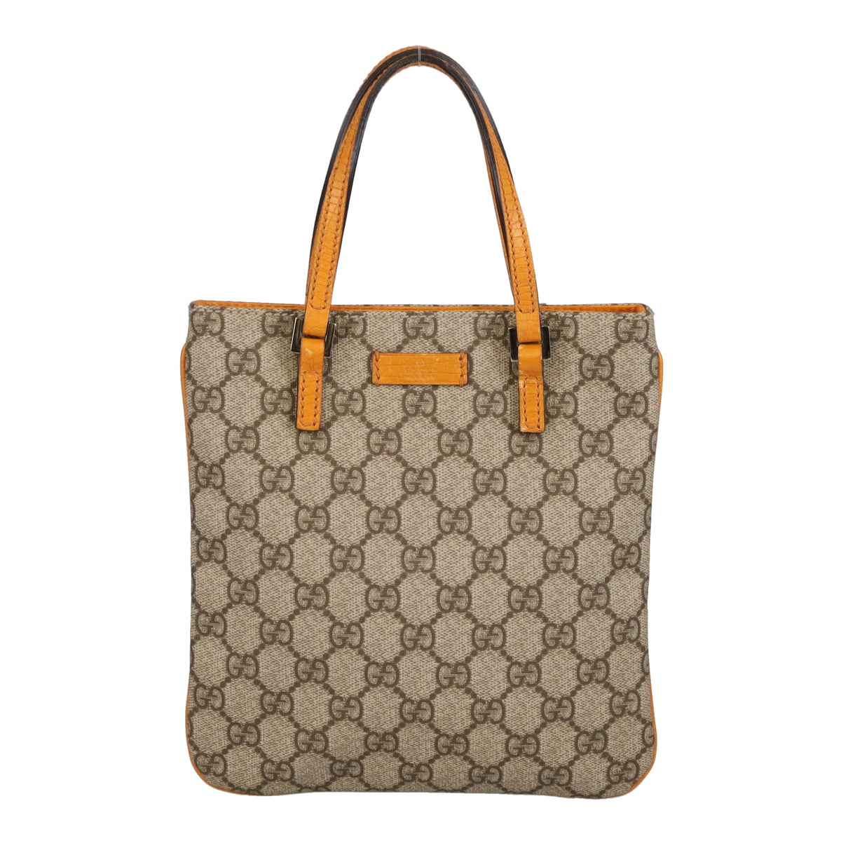 Gucci Flat Tote Mini GG Supreme and Saffron Leather