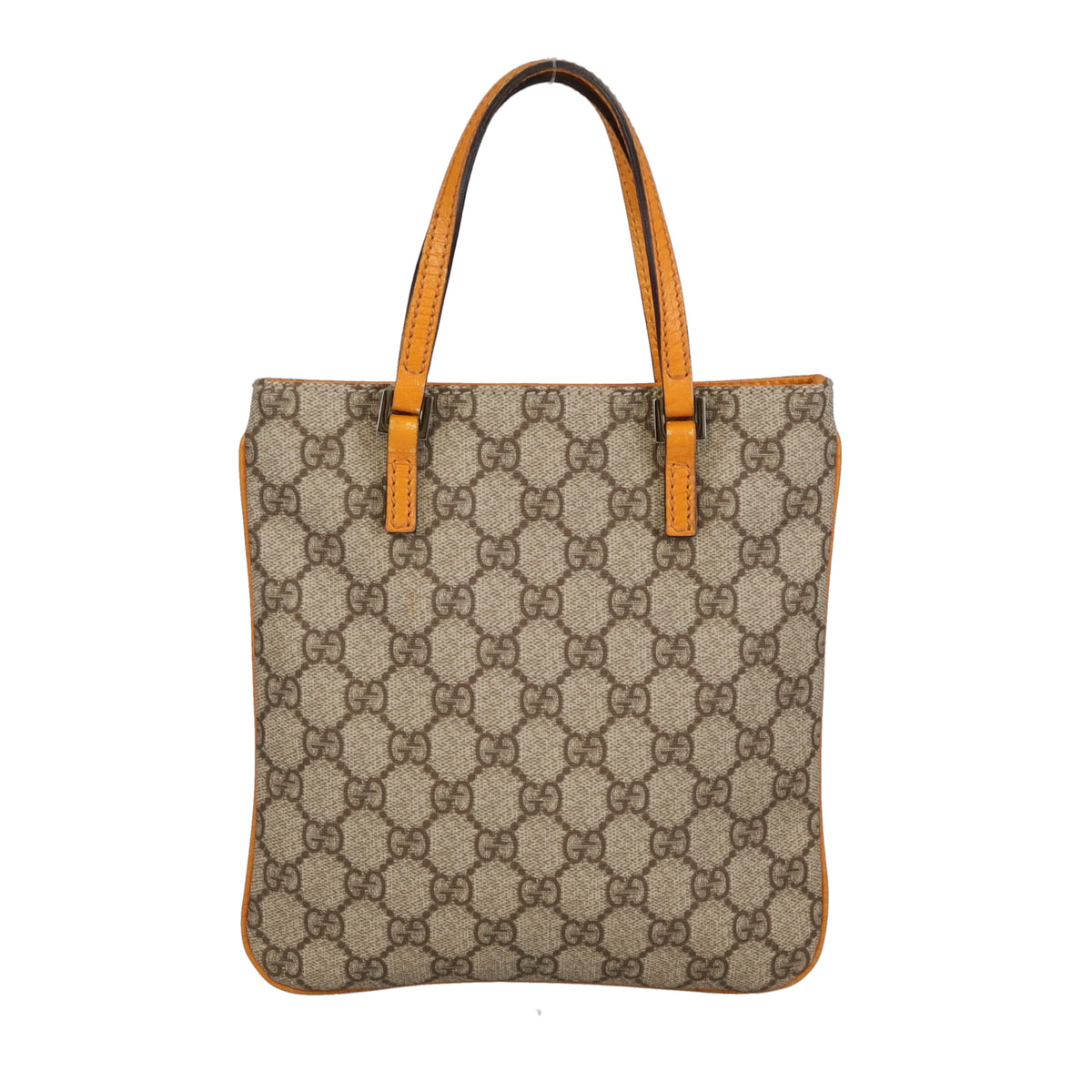 Gucci Flat Tote Mini GG Supreme and Saffron Leather