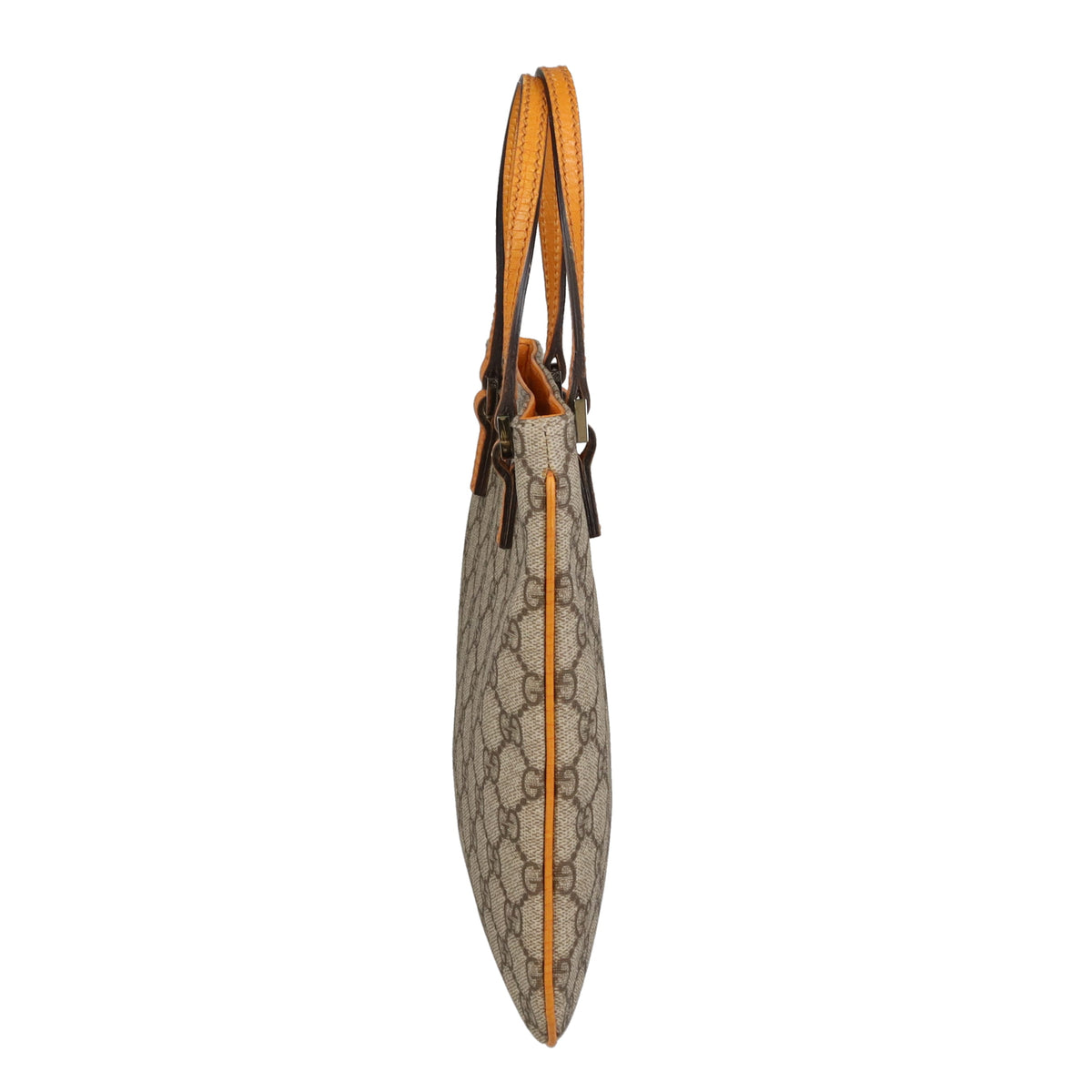 Gucci Flat Tote Mini GG Supreme and Saffron Leather