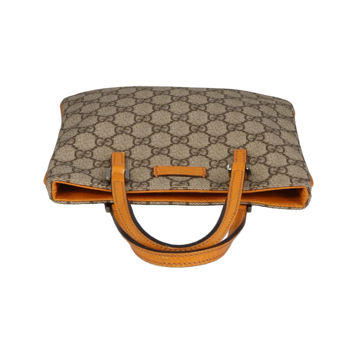 Gucci Flat Tote Mini GG Supreme and Saffron Leather