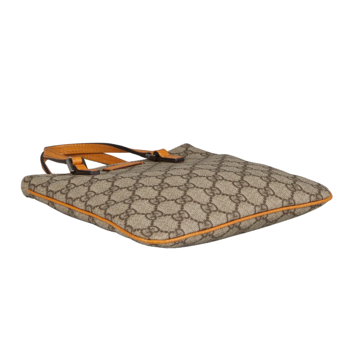 Gucci Flat Tote Mini GG Supreme and Saffron Leather