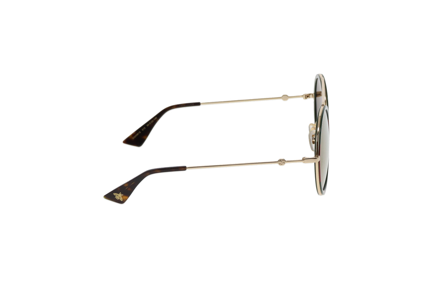 Gucci Round Lens Web Detail Bee Sunglasses