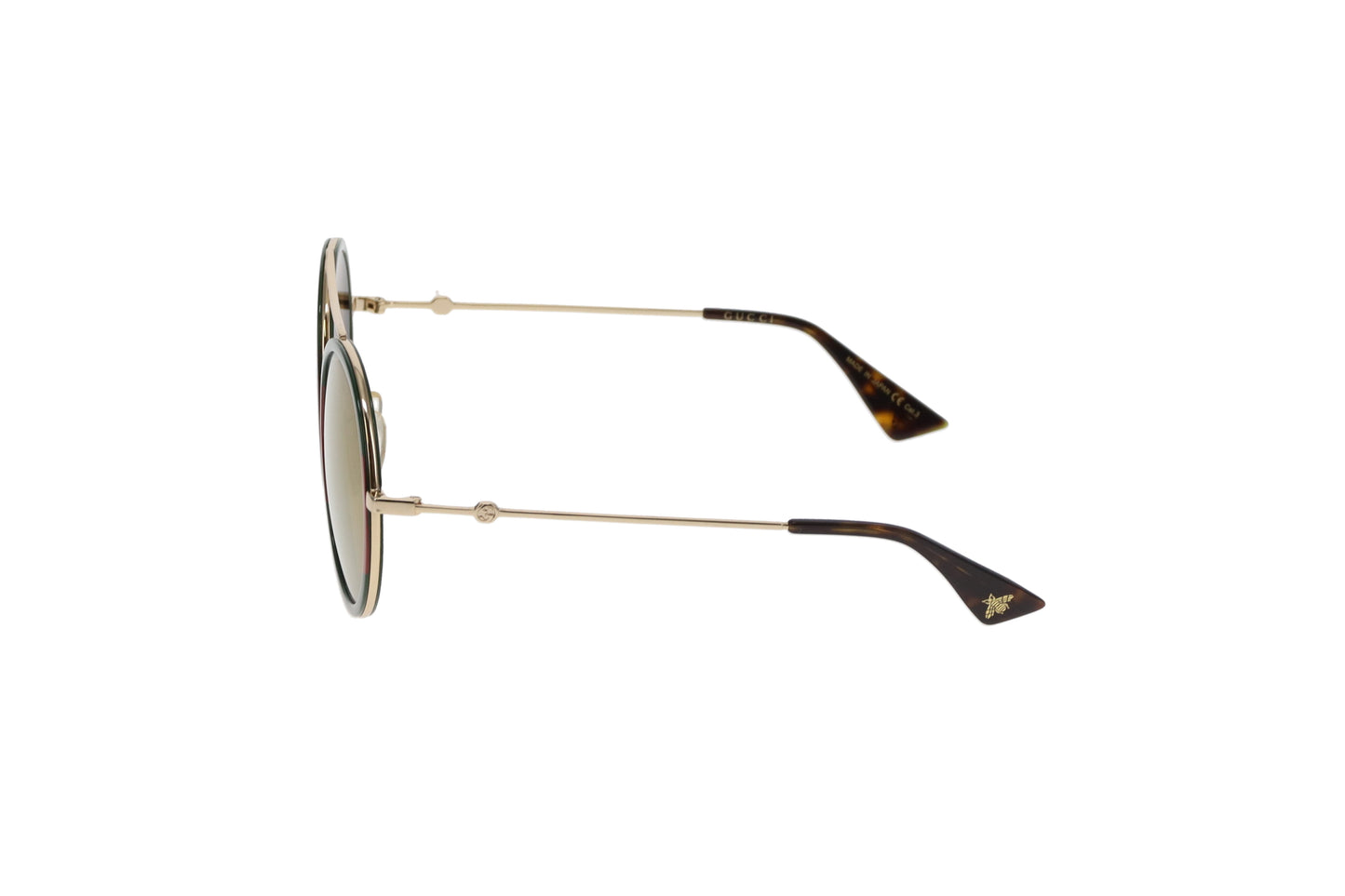Gucci Round Lens Web Detail Bee Sunglasses