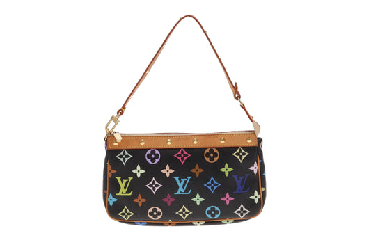 Louis Vuitton Pochette Accessoires Takashi Murakami Rare Edition Black Multi SL0034