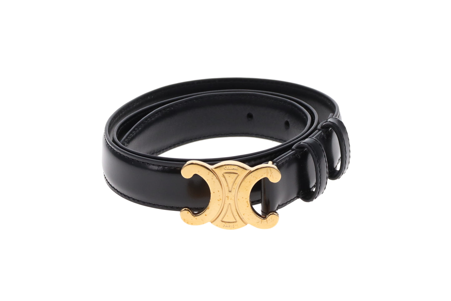 Celine Triomphe Belt Medium 25mm Black 80cm