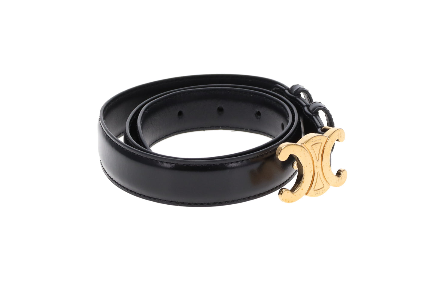 Celine Triomphe Belt Medium 25mm Black 80cm