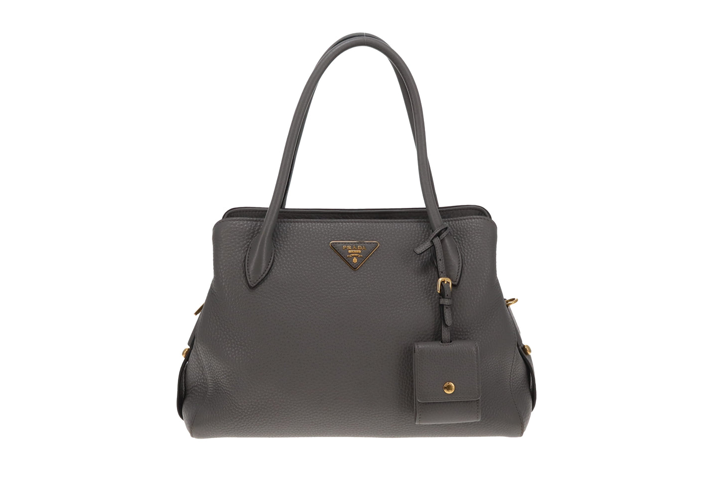Prada Marmo Grey Tote Bag in Calf Leather (No Shoulder Strap)