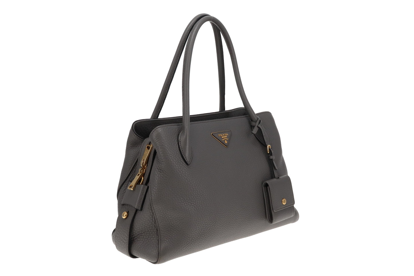 Prada Marmo Grey Tote Bag in Calf Leather (No Shoulder Strap)