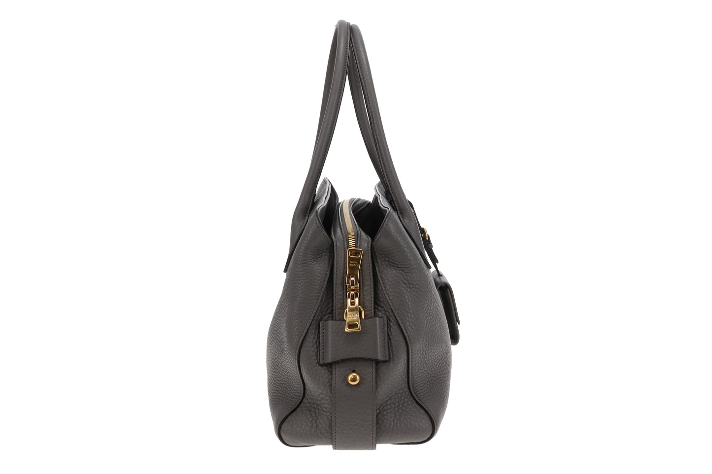 Prada Marmo Grey Tote Bag in Calf Leather (No Shoulder Strap)