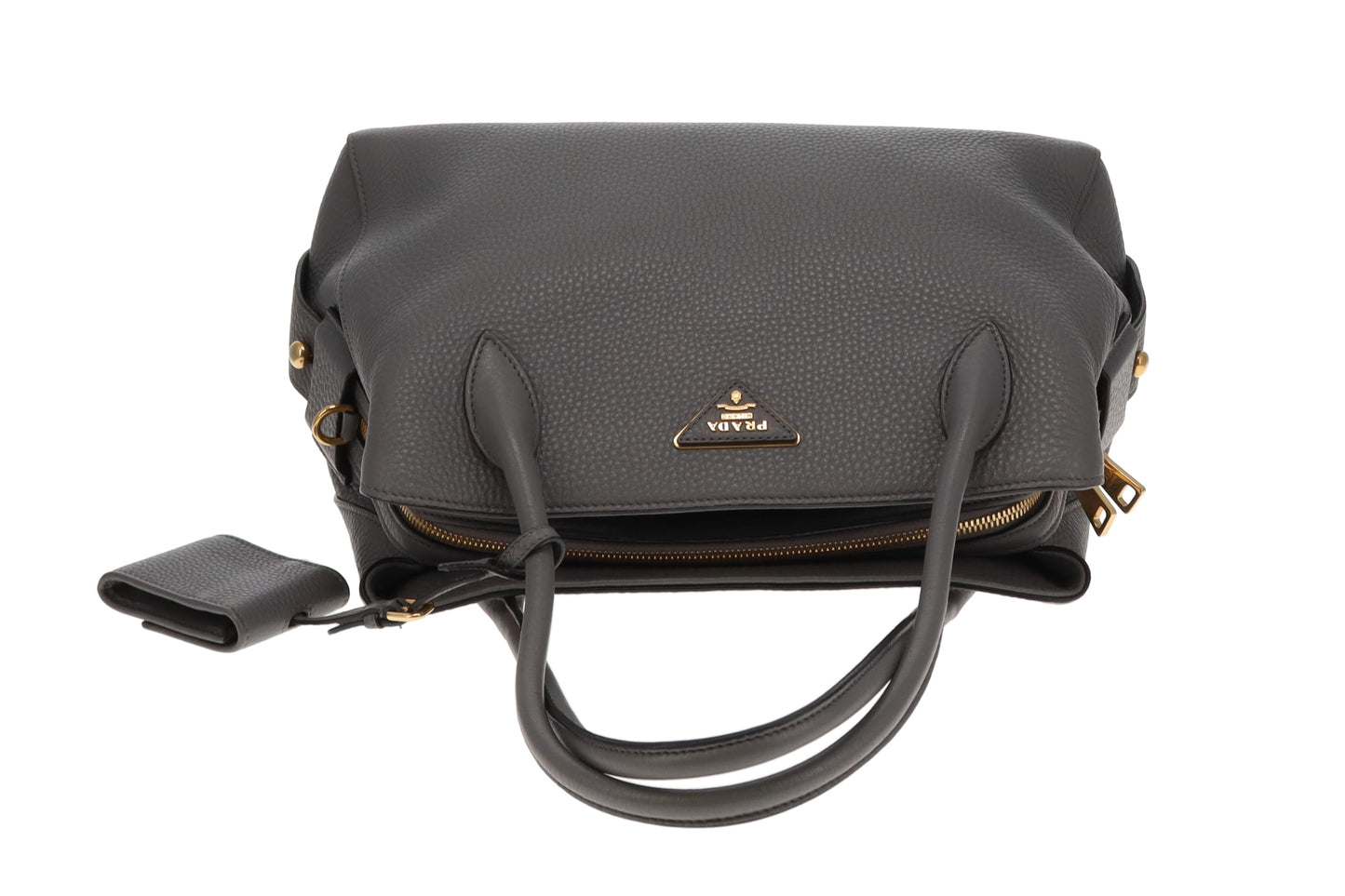 Prada Marmo Grey Tote Bag in Calf Leather (No Shoulder Strap)