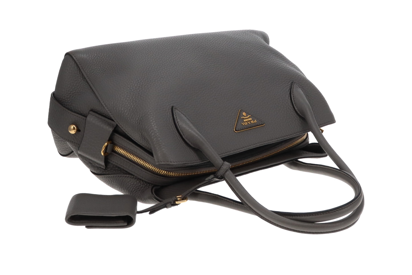 Prada Marmo Grey Tote Bag in Calf Leather (No Shoulder Strap)