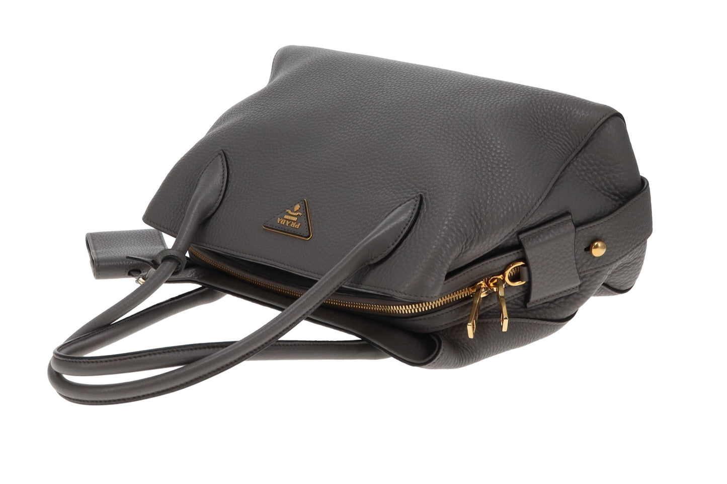 Prada Marmo Grey Tote Bag in Calf Leather (No Shoulder Strap)