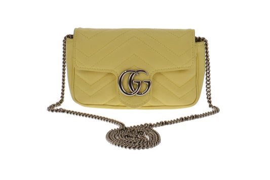 Gucci Lemon Yellow Super Mini Marmont Chain Bag
