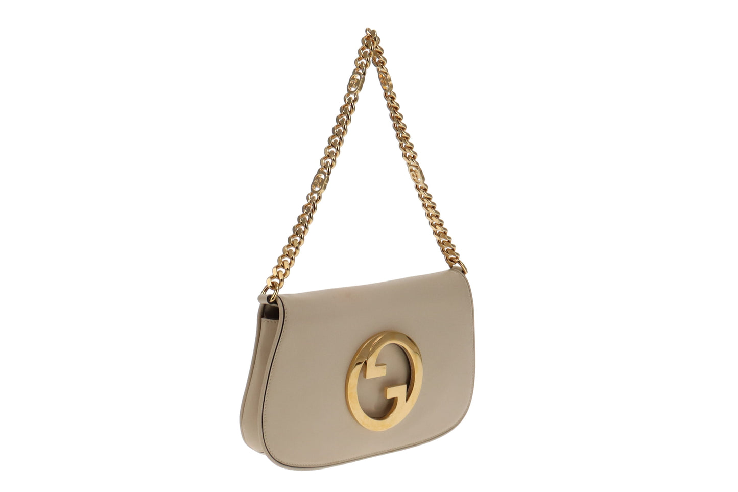 Gucci White Leather Blondie Shoulder Bag with Long Strap