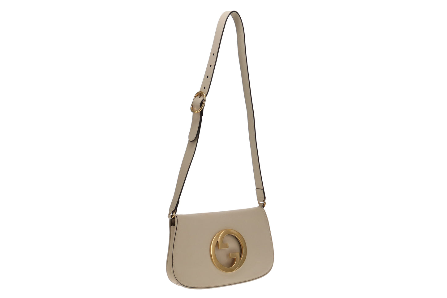 Gucci White Leather Blondie Shoulder Bag with Long Strap