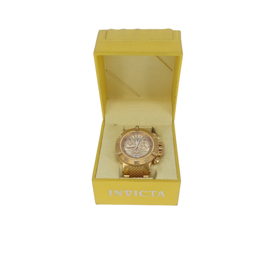 Invicta Subaqua Chronograph Gold Dial Yellow Gold-tone Men's Watch