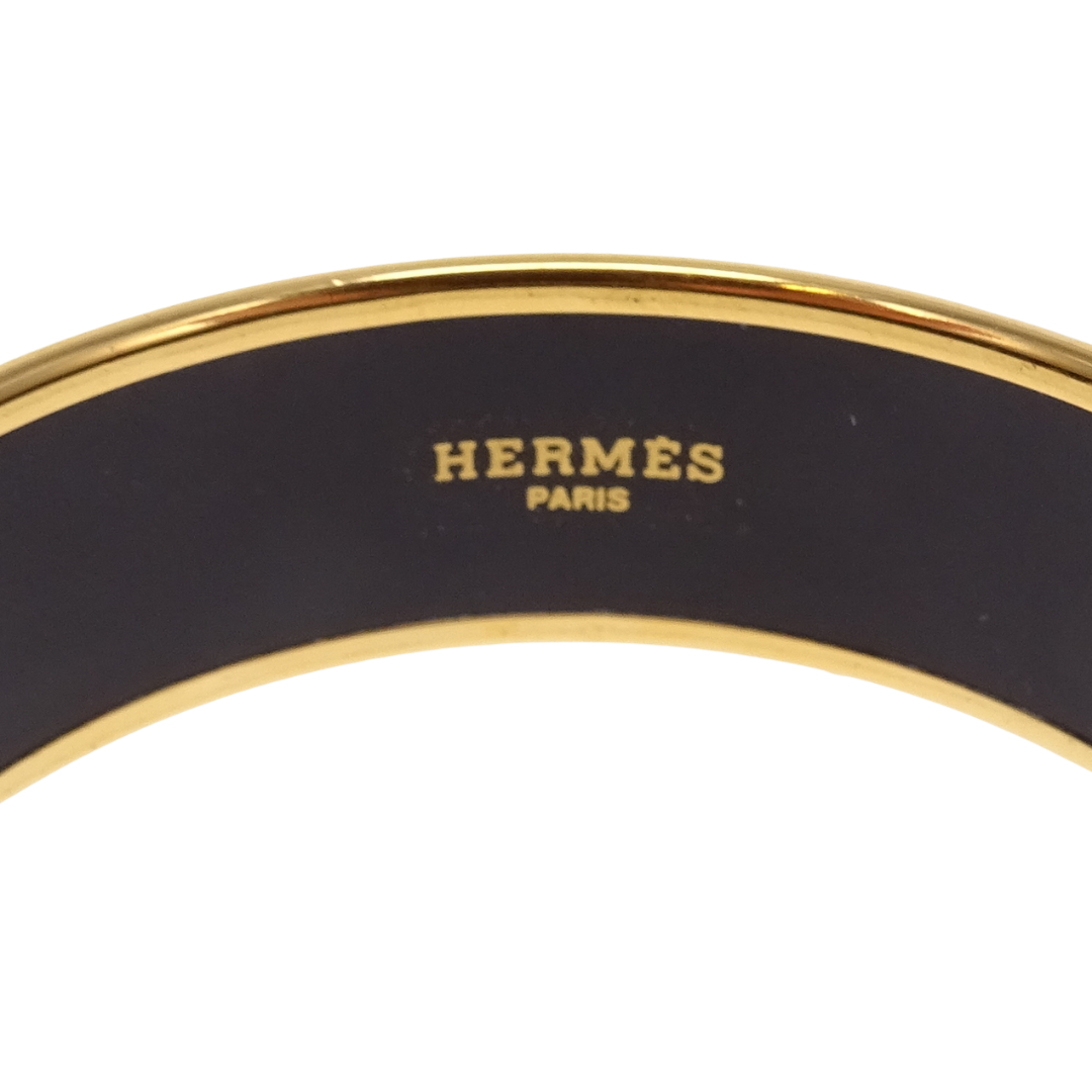 Hermes Bangle Teal Leopard Enamel Gold Plated