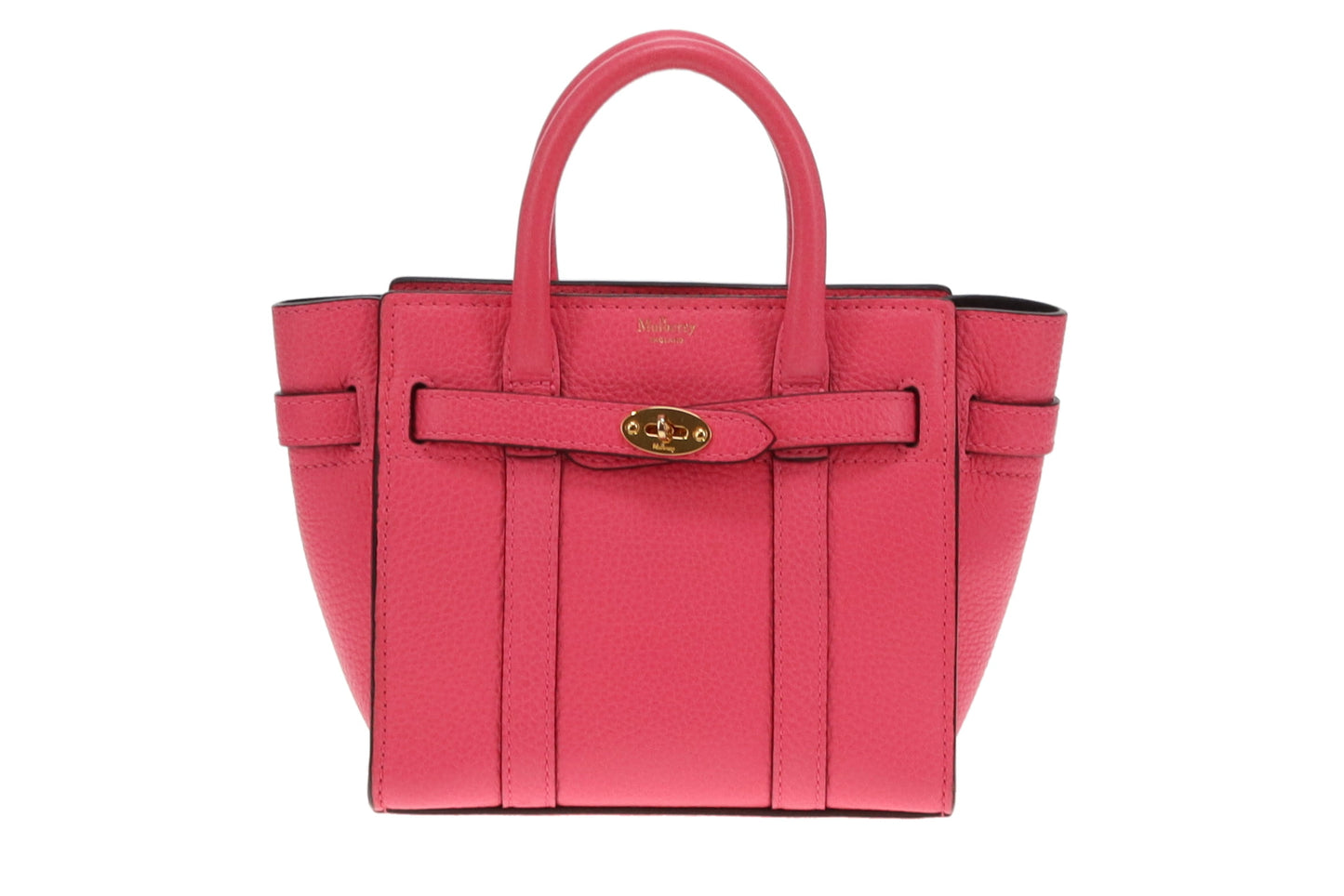 Mulberry Micro Bayswater Fluro Pink Grain Leather
