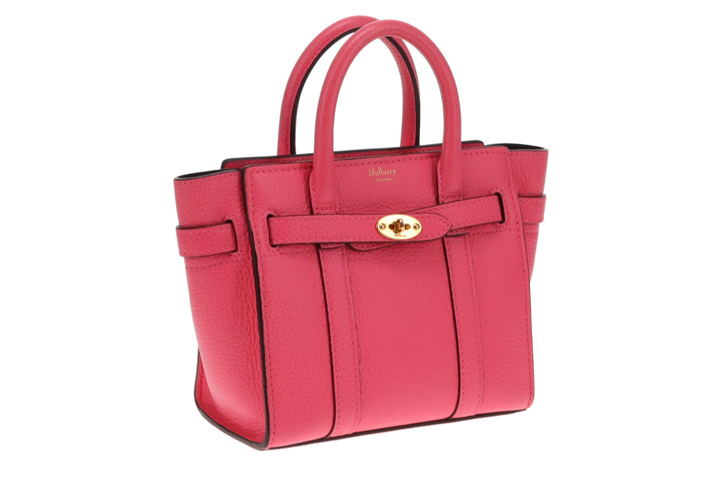 Mulberry Micro Bayswater Fluro Pink Grain Leather