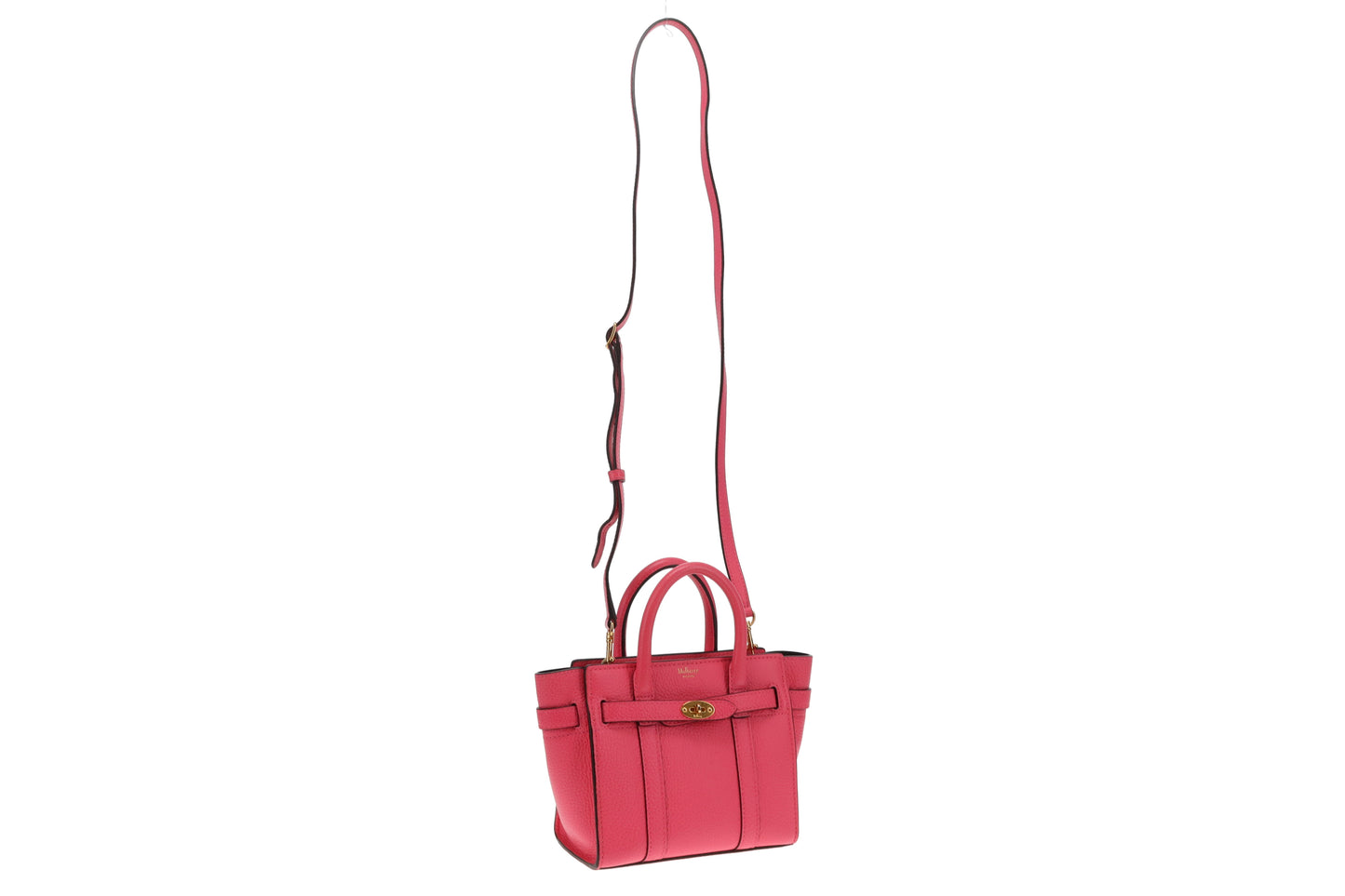 Mulberry Micro Bayswater Fluro Pink Grain Leather