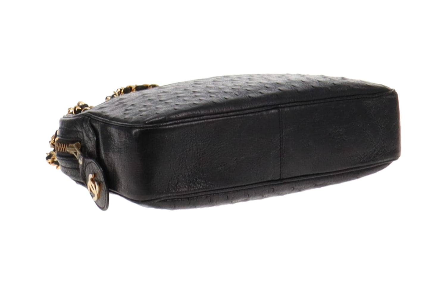 Chanel Vintage Ostrich Black Camera Bag