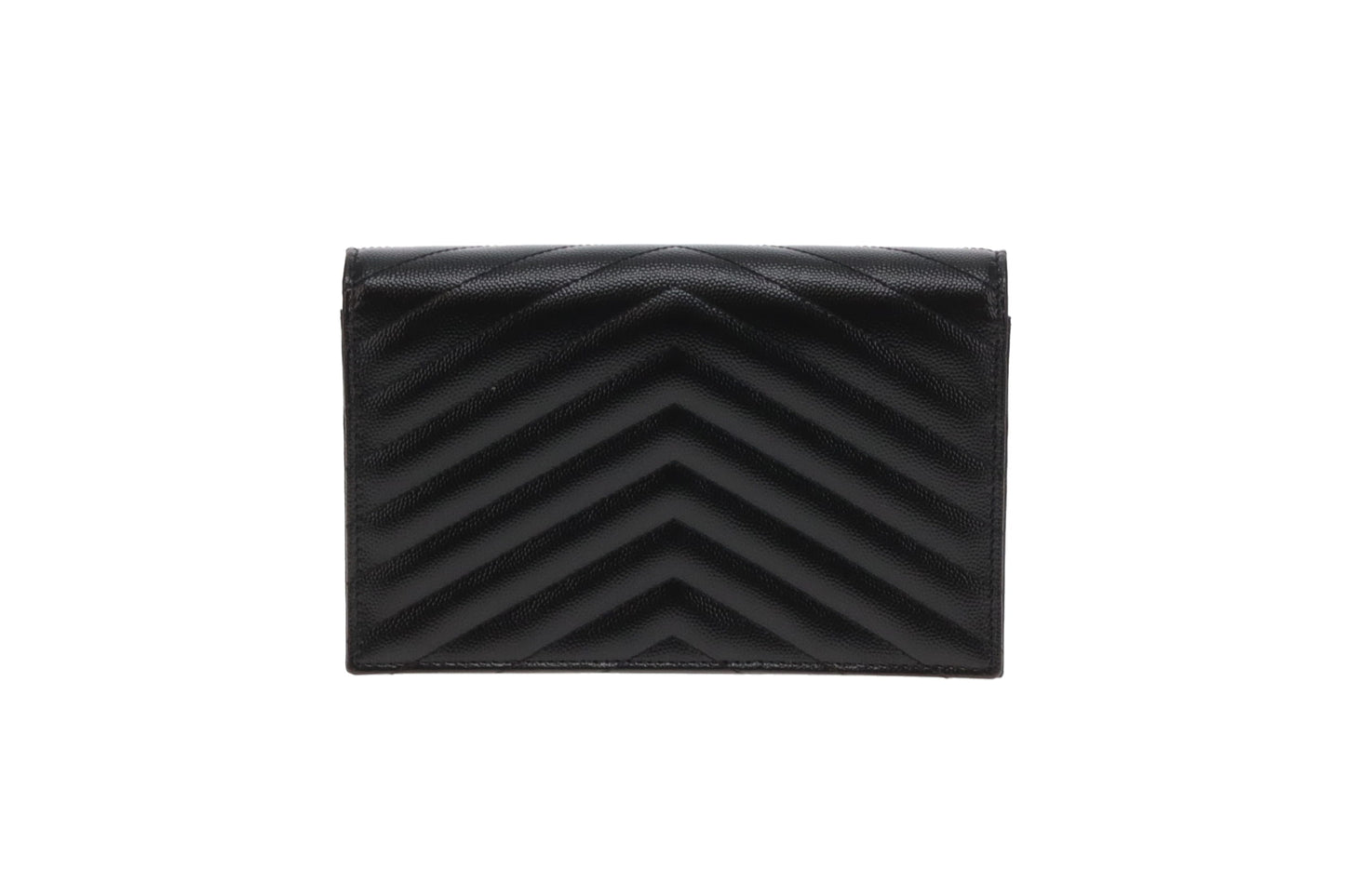 Saint Laurent Black Grain De Poudre Wallet On Chain