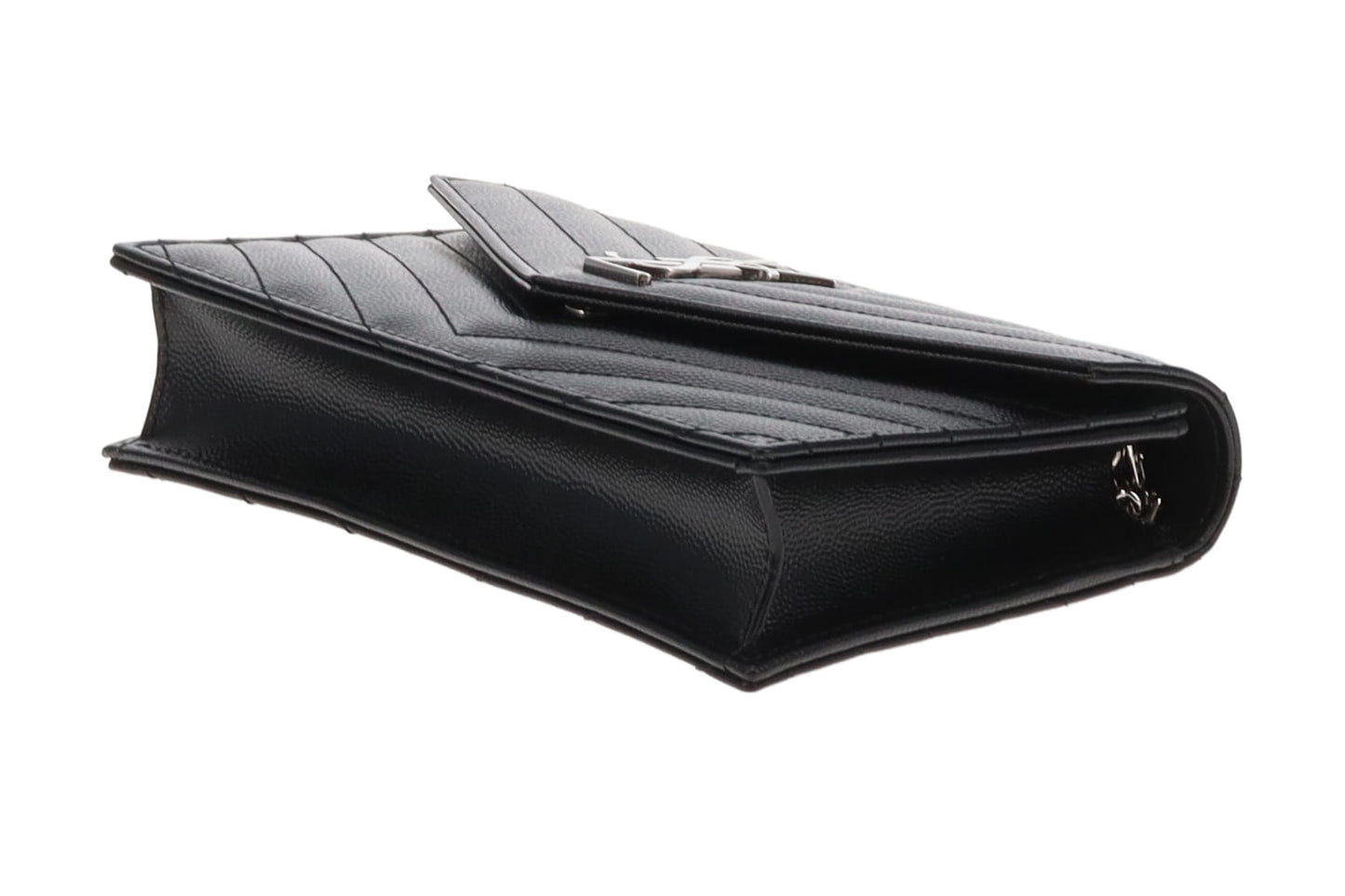 Saint Laurent Black Grain De Poudre Wallet On Chain