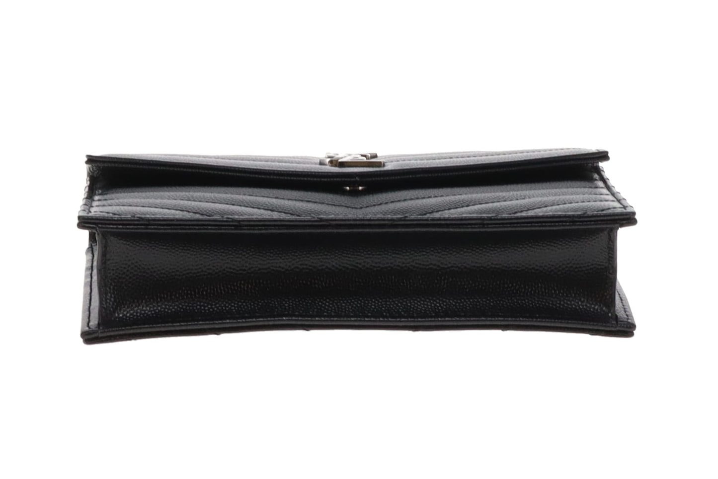 Saint Laurent Black Grain De Poudre Wallet On Chain