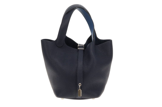 Hermes Picotin 18 Bleu Nuit and Bleu De Prusse Clemence 2021