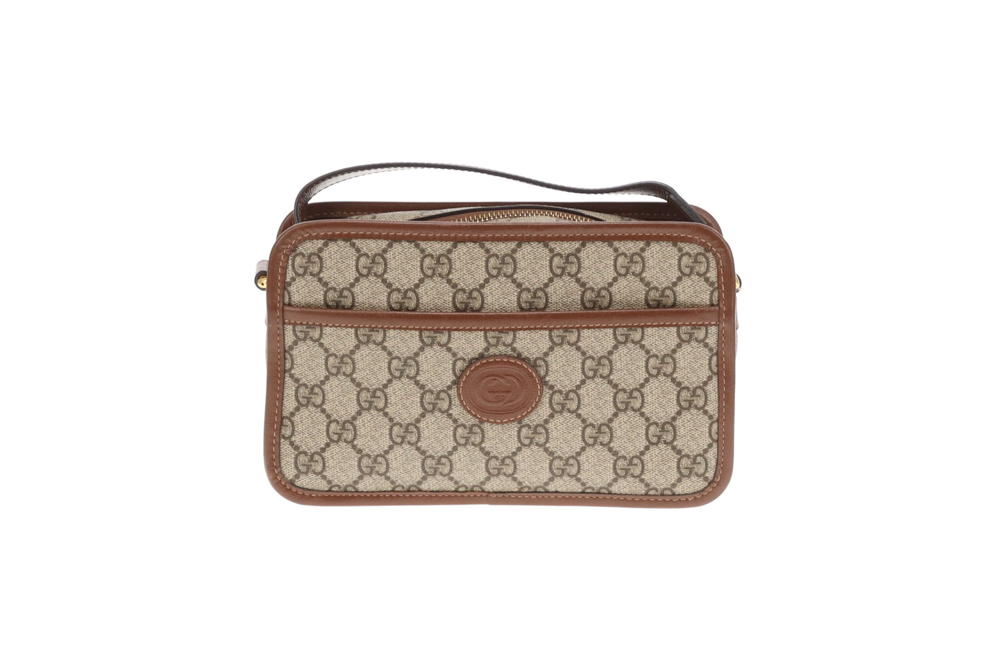 Gucci Interlocking G Mini Bag GG Supreme and Brown Leather