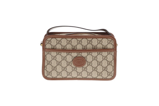 Gucci Interlocking G Mini Bag GG Supreme and Brown Leather