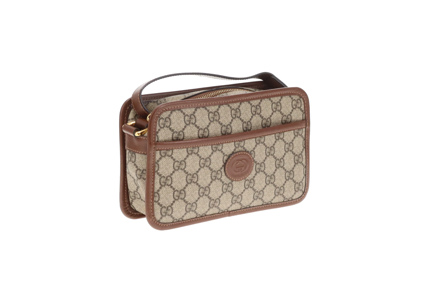 Gucci Interlocking G Mini Bag GG Supreme and Brown Leather
