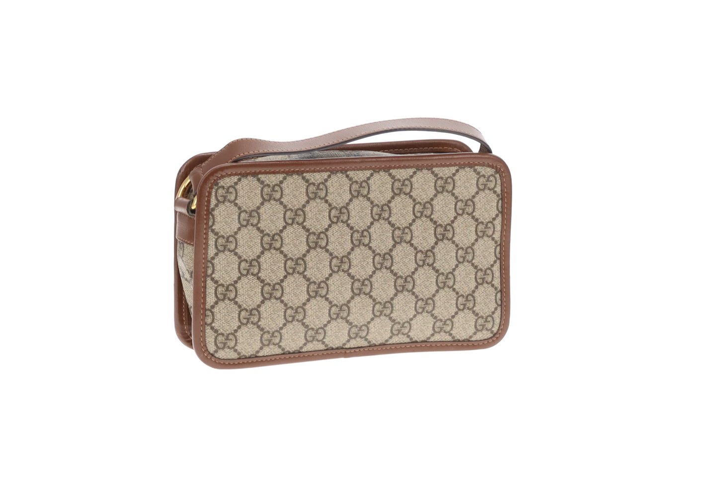 Gucci Interlocking G Mini Bag GG Supreme and Brown Leather