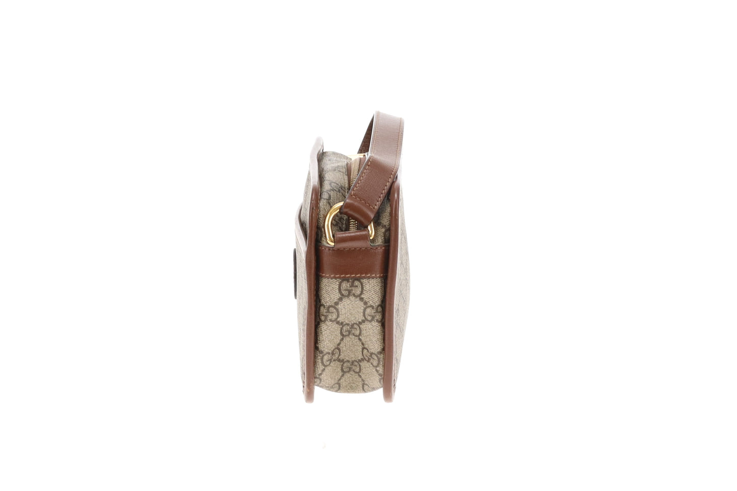 Gucci Interlocking G Mini Bag GG Supreme and Brown Leather