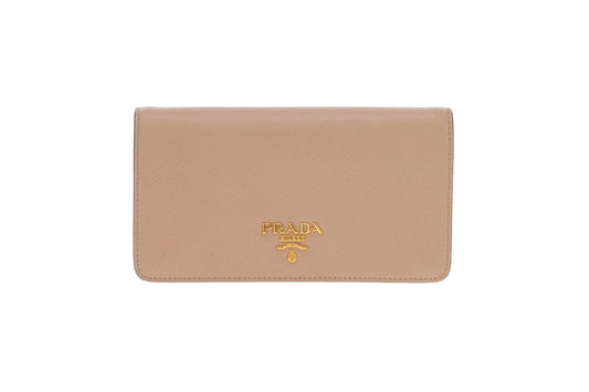 Prada Chain Wallet Cammeo Saffiano GHW