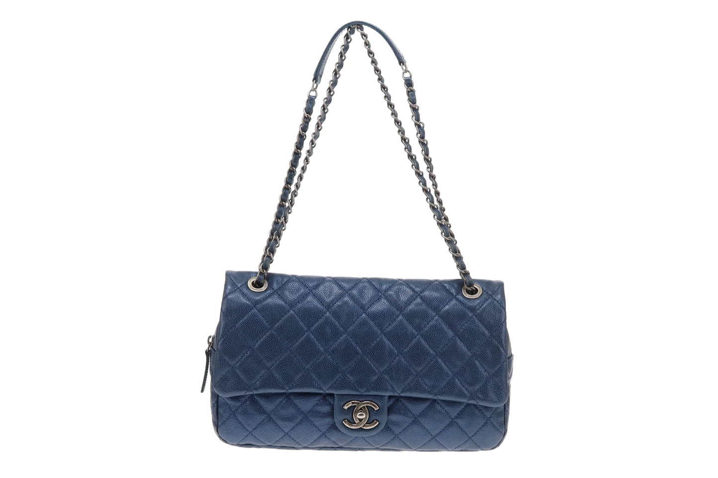 Chanel Easy Flap Metallic Blue Caviar 2012