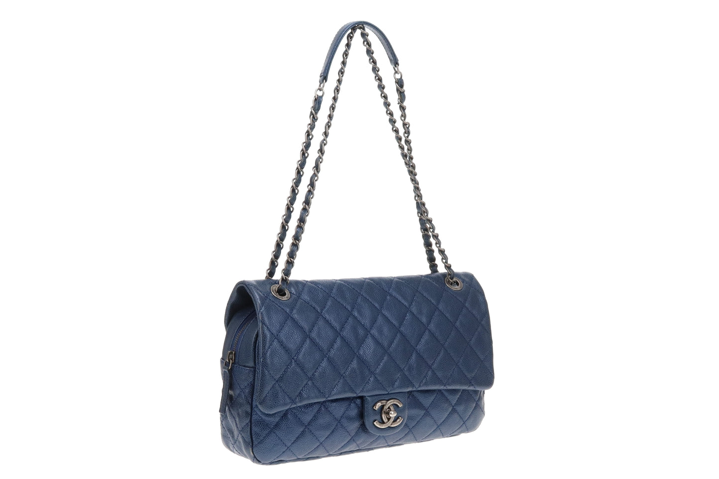 Chanel Easy Flap Metallic Blue Caviar 2012