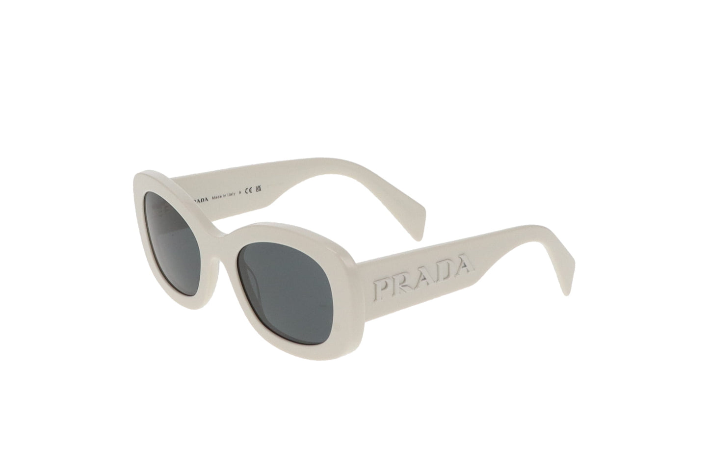 Prada White Oversized Logo Arm SPRA13 Sunglasses